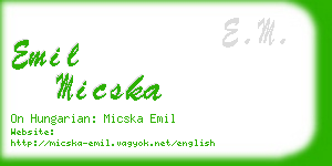 emil micska business card